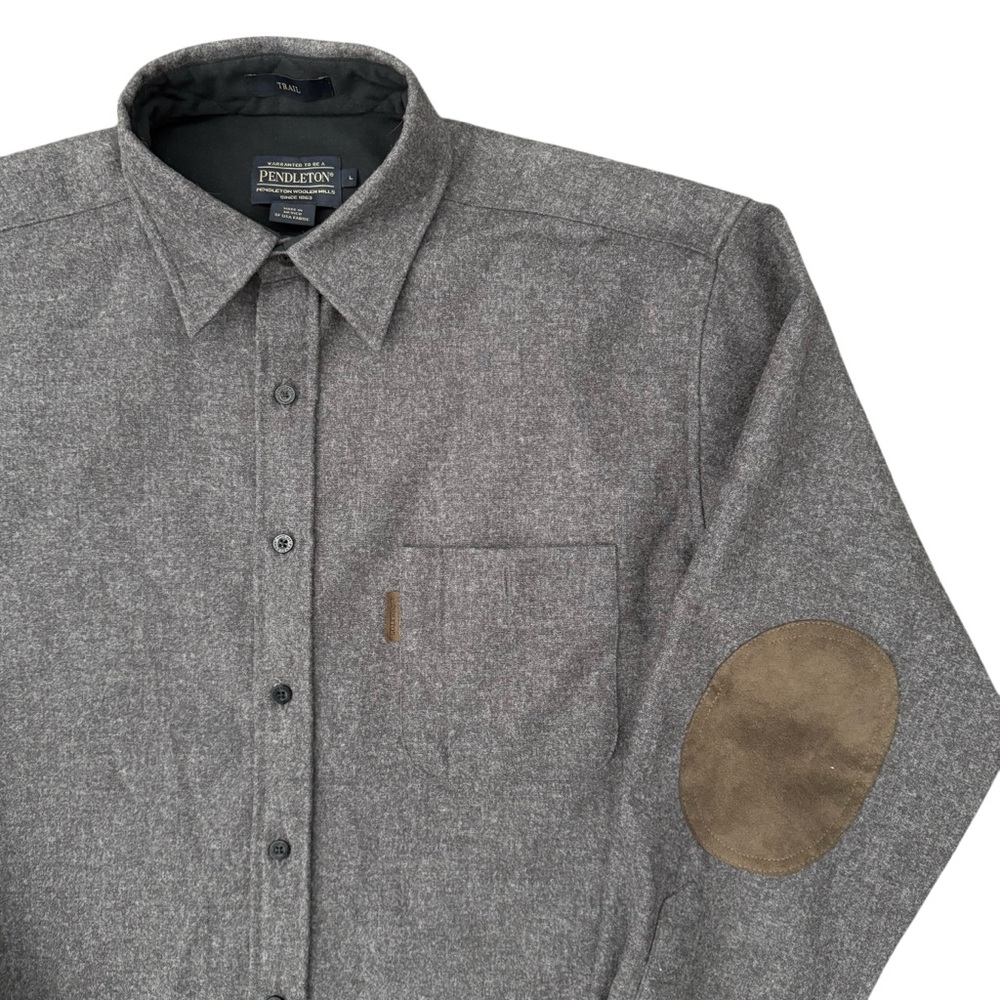 Pendleton - Wool Button Down Trail Shirt with Elb… - image 3
